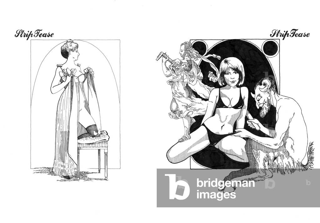 Striptease, 1980 (inchiostro nero su carta cotone)