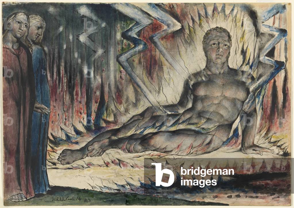 Bild von Zeichnung "Capaneus der Blasphemer", 1824-27 von William Blake