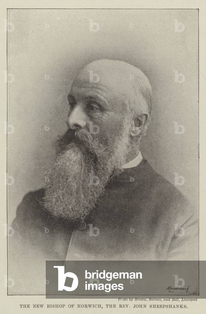 Il nuovo Vescovo di Norwich, il Reverendo John Sheepshanks (foto b/n)
