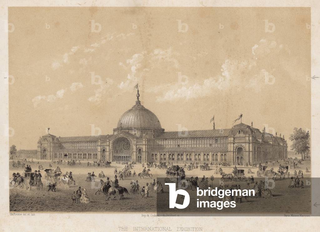 "Die Internationale Ausstellung von 1862 (Gravur)" von Charles Riviere, b/w