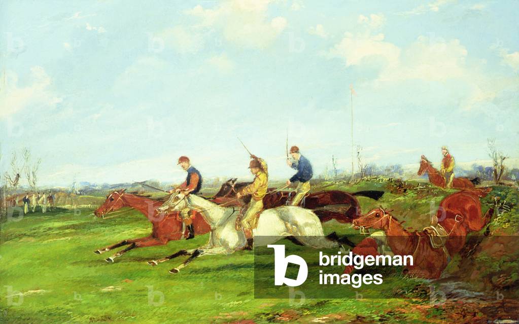 Image of Painting depicting Point to Point Racing (oil on panel) 1801 by Henry Thomas Alken