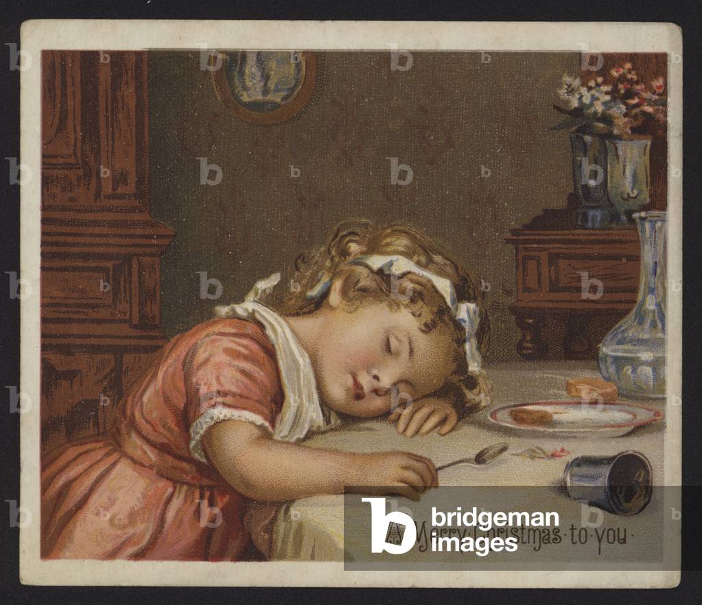 "Bambina addormentata a tavola" di English School