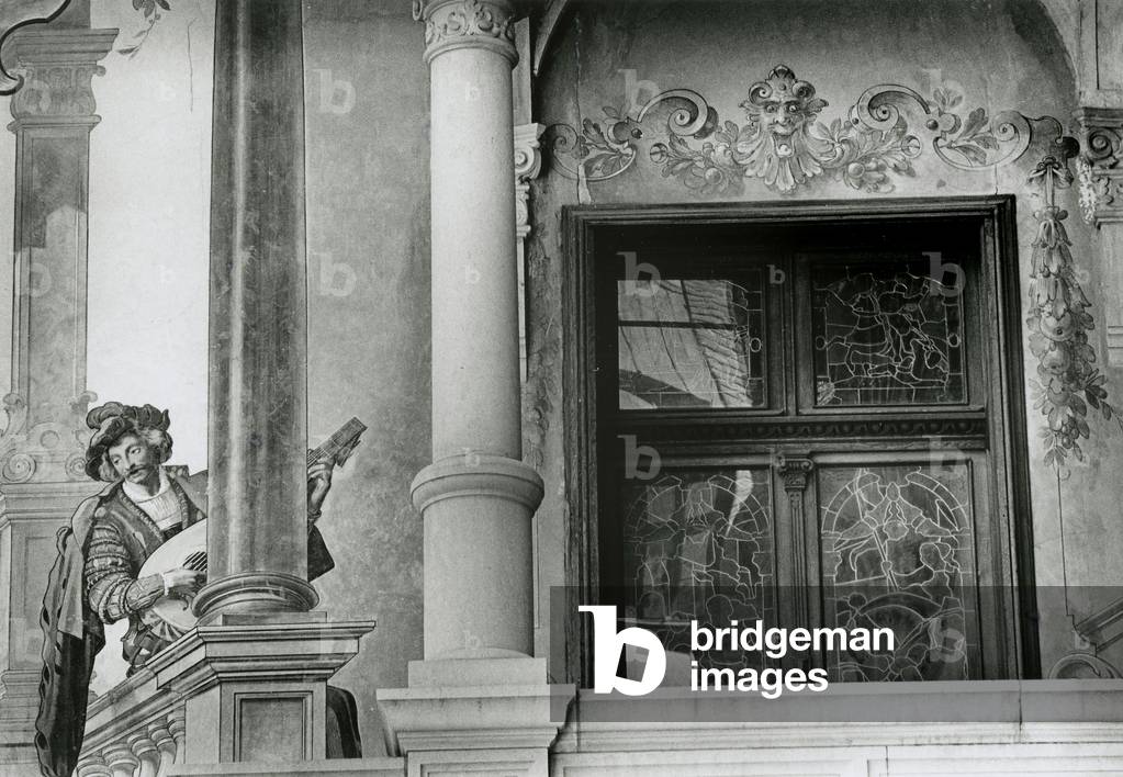 Bild von Fotografie "Wandmalereien" von Simon Marsden, b/w