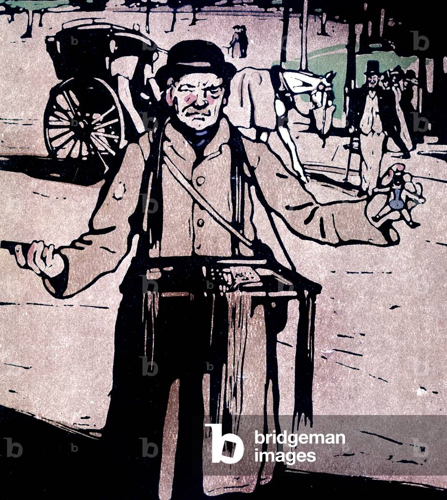 Spitzenverkäufer in London um 1910, Gravur