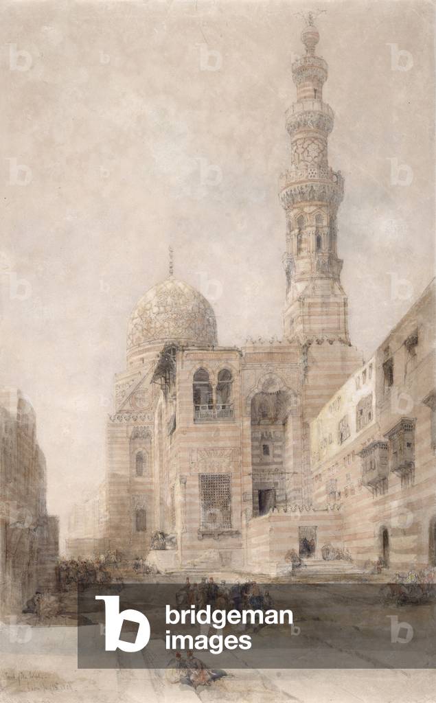 Immagine di Disegno "Le Tombe dei Califfi", 1839 di David Roberts, b/w