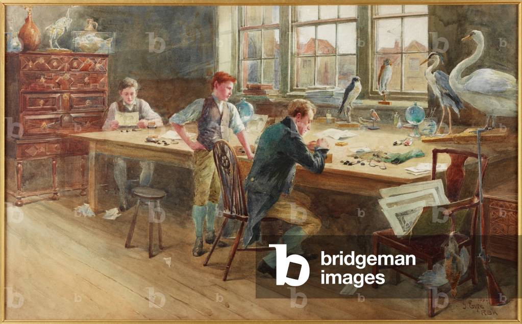 Il maestro incisore, 1896 (gouache, matita e acquerello su tavola)