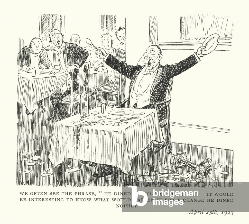 Gentleman cena nel suo club (litho)