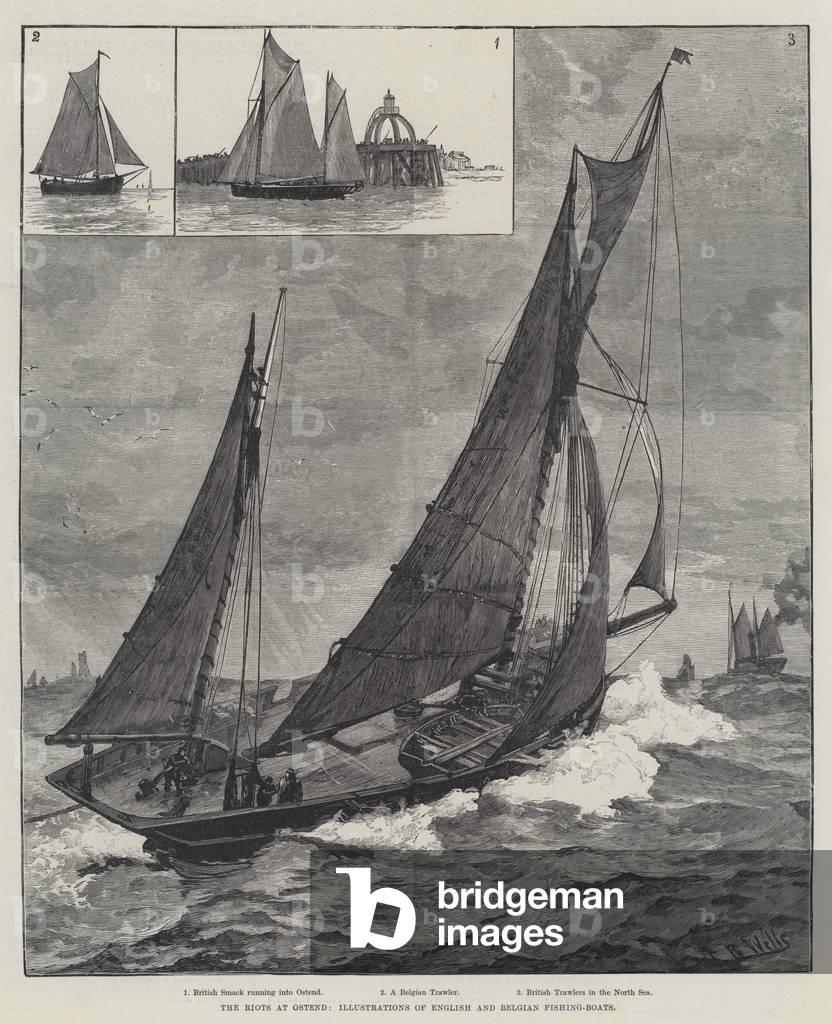 "Die Unruhen am Ostende" 1887 von English School