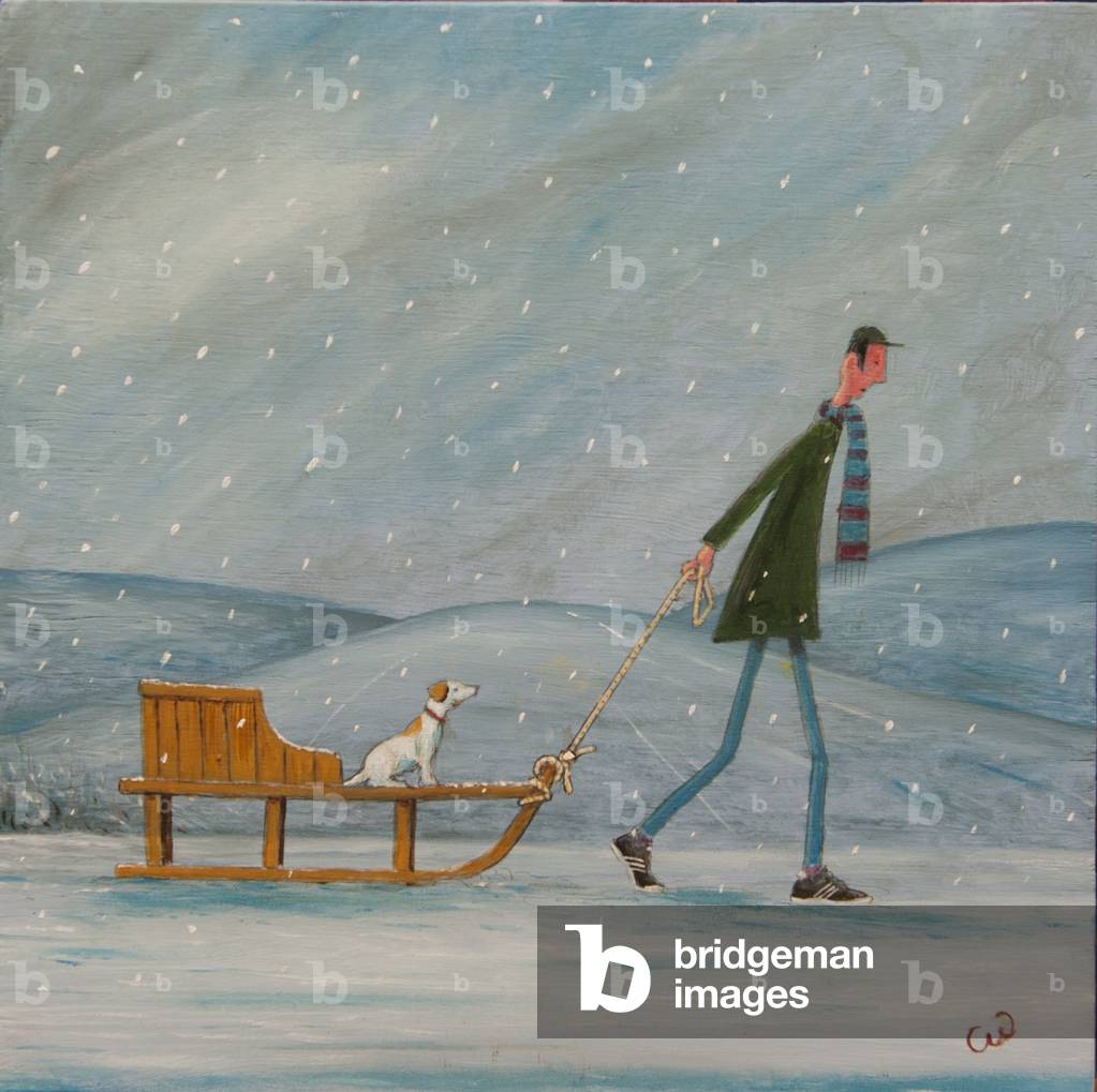 The Sled, 2013, (oil on panel)