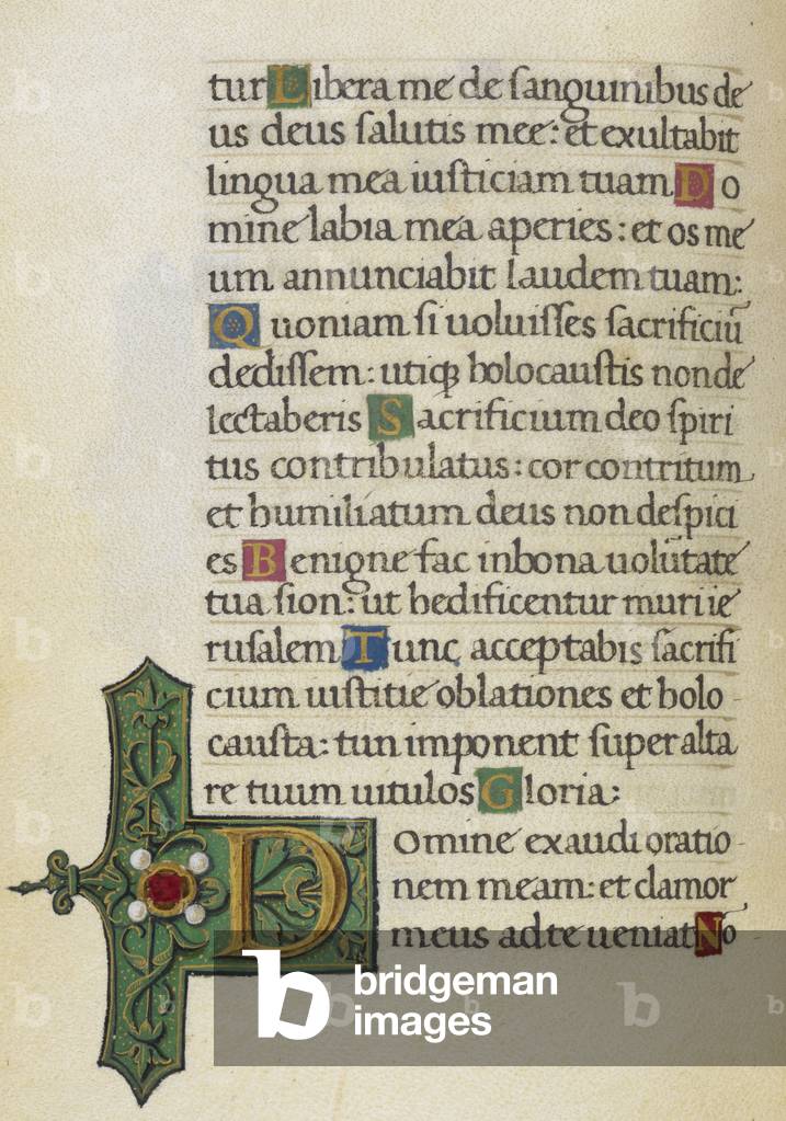 Page de texte avec la lettre initiale “D”