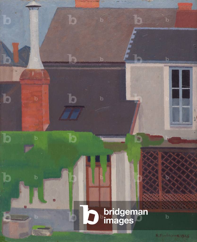 The Backyard, 1925 (gouache on cardboard)