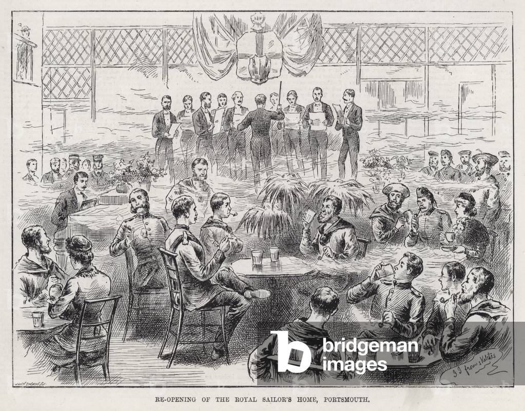 "Wiedereröffnung des Royal Sailor's Home" von English School