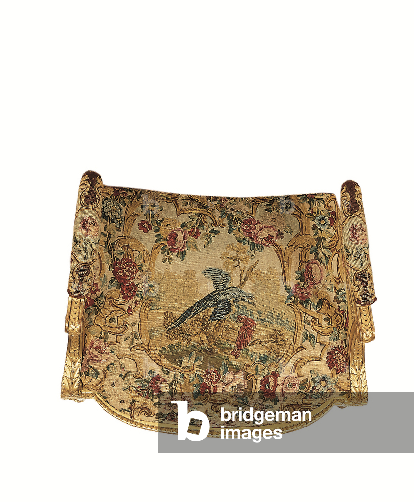Bild von Möbel "Sessel (vergoldetes Holz mit Wandteppich)" 1755 von Georges Jacob