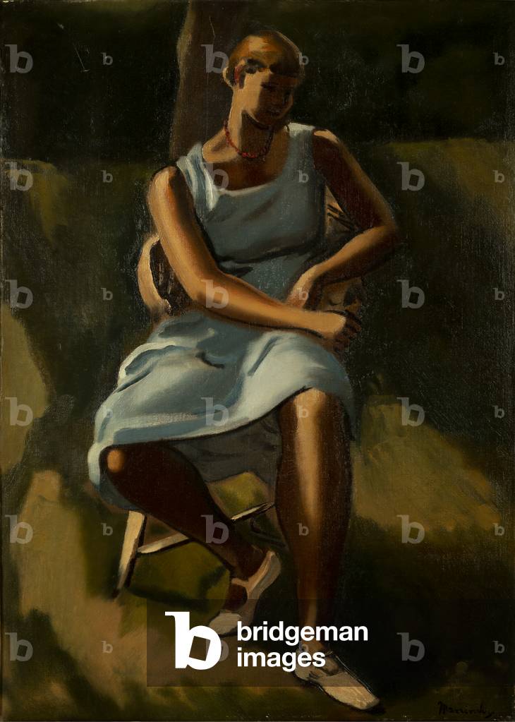 Figura seduta delle donne (olio su tela)