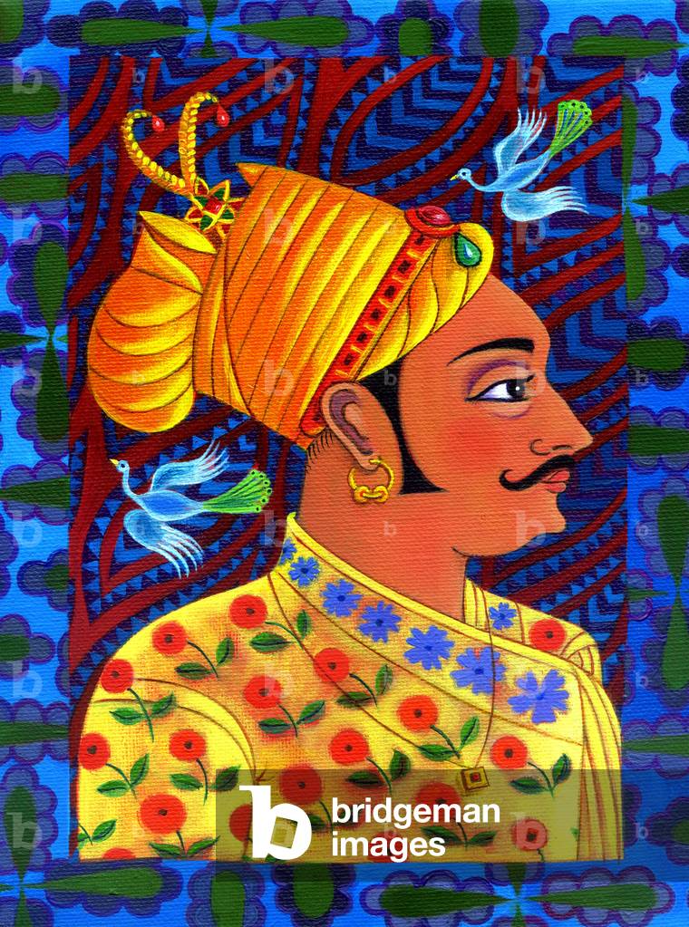 Image de Peinture représentant Maharaja aux oiseaux bleus 2011 par Jane Tattersfield