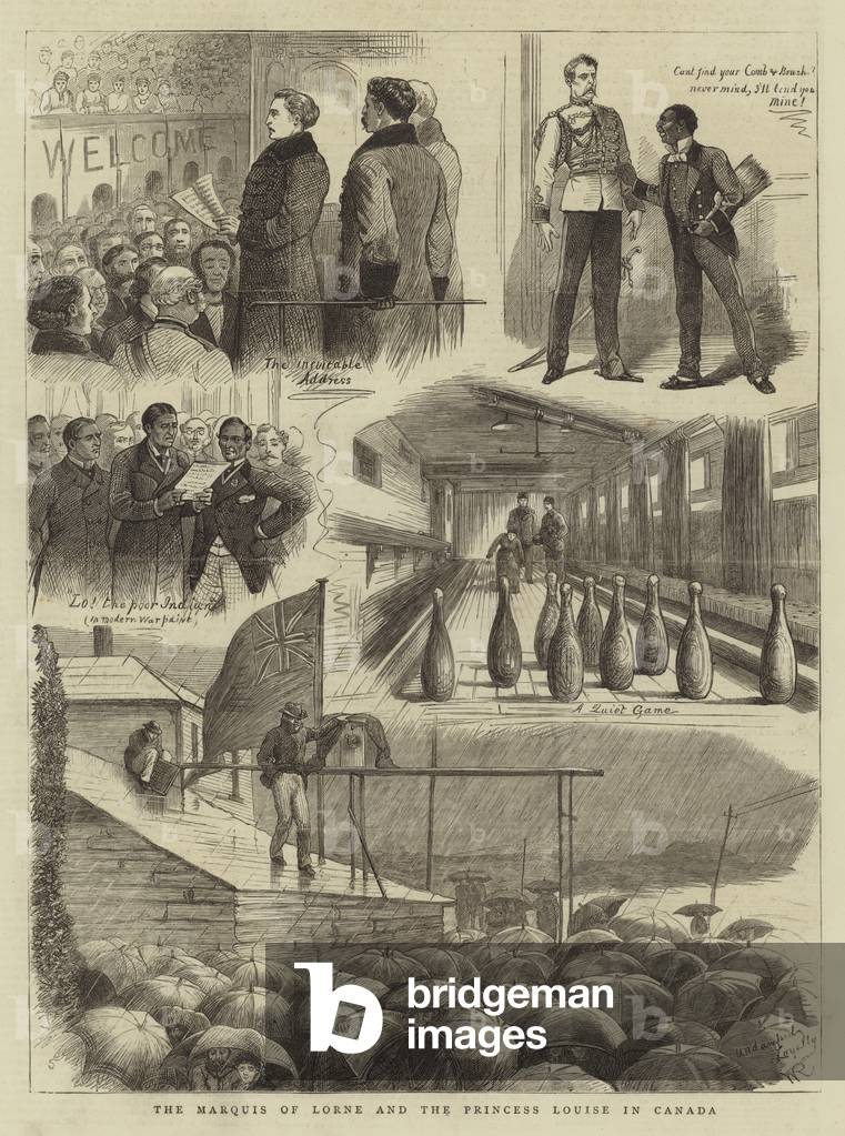 "il marchese di Lorne e il principessa Louise in Canada (incisione)" di William Ralston, b/w