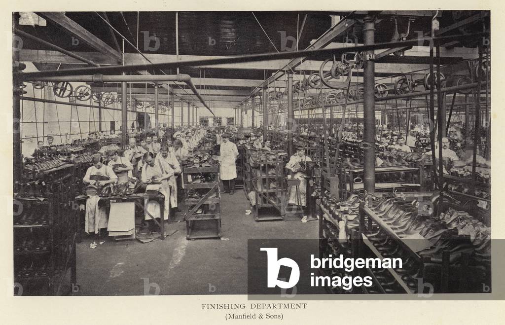 Image of Photography depicting Finishing Department (b/w photo) 1900 by English Photographer