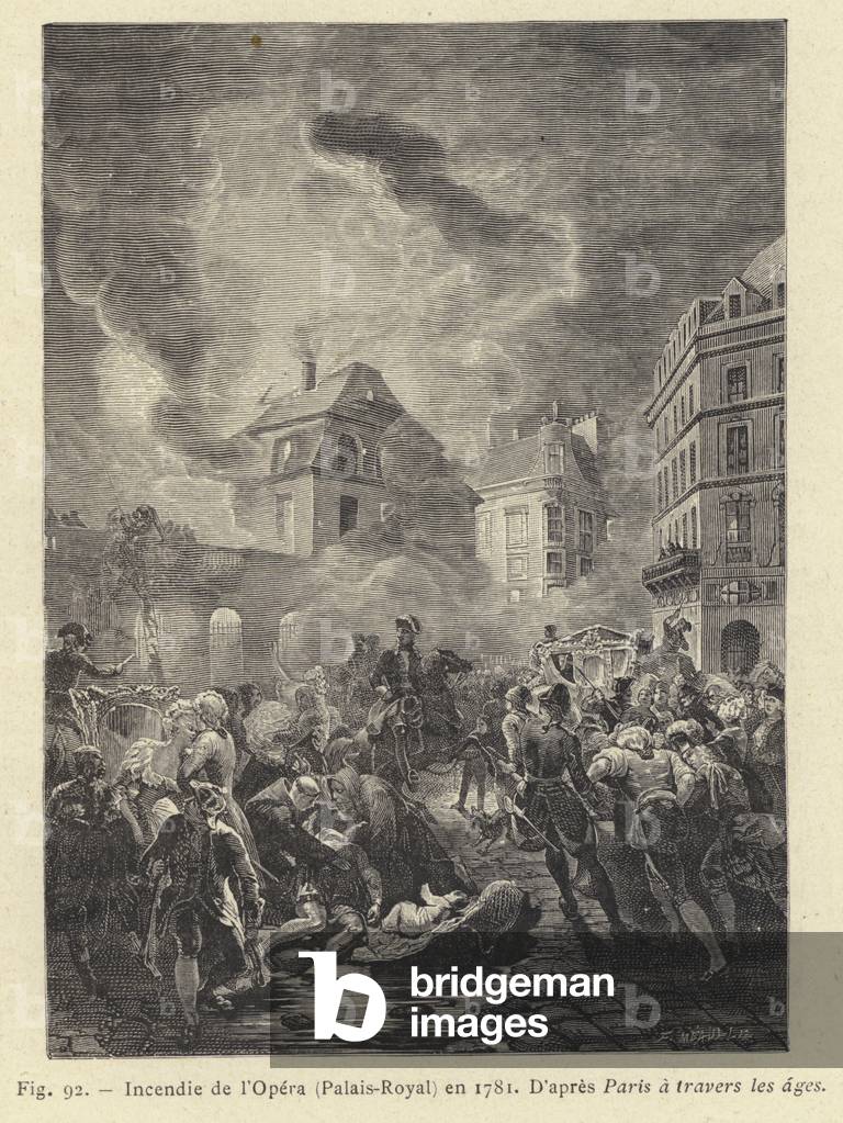 Incendie de l'Opera by French Artist, b/w