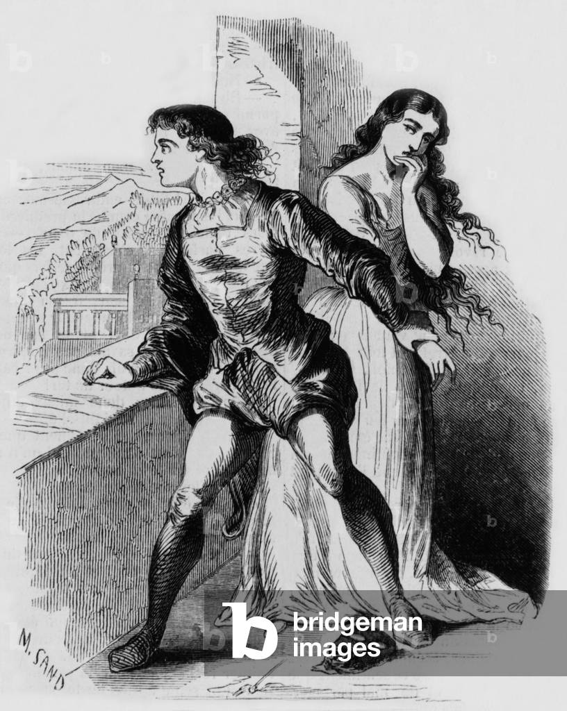 Illustration by Maurice Sand for novel "Lelia" by George Sand (1833) by Maurice Sand, b/w