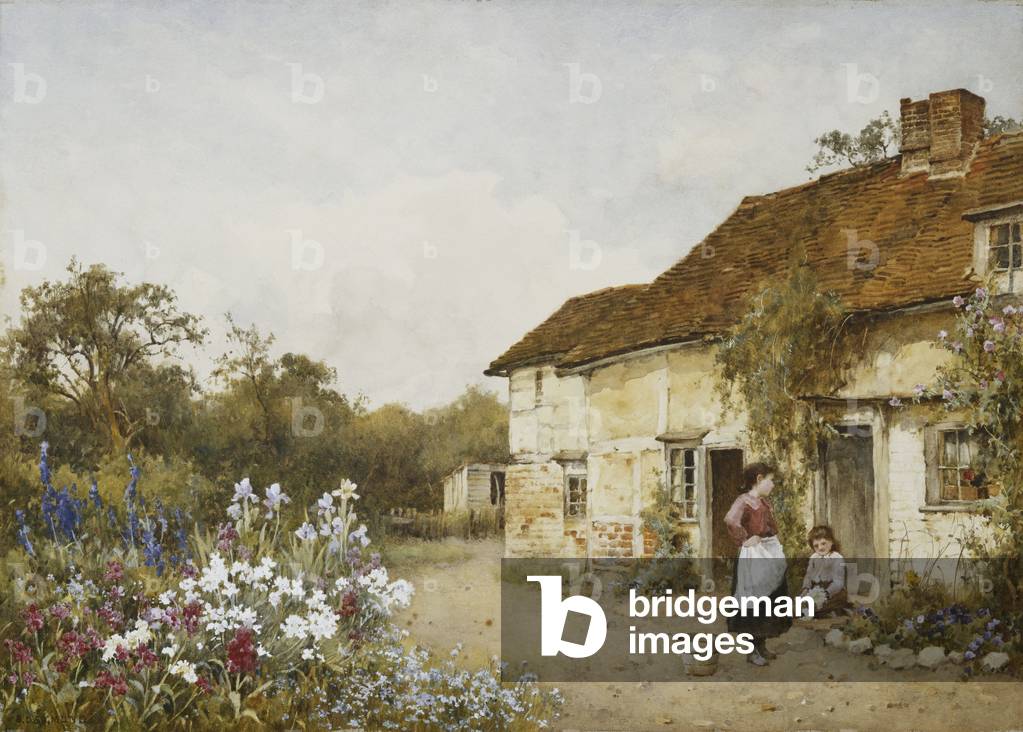 bei george grün, in der nähe von windsor, (wasserfarbe erhöht mit weiß)