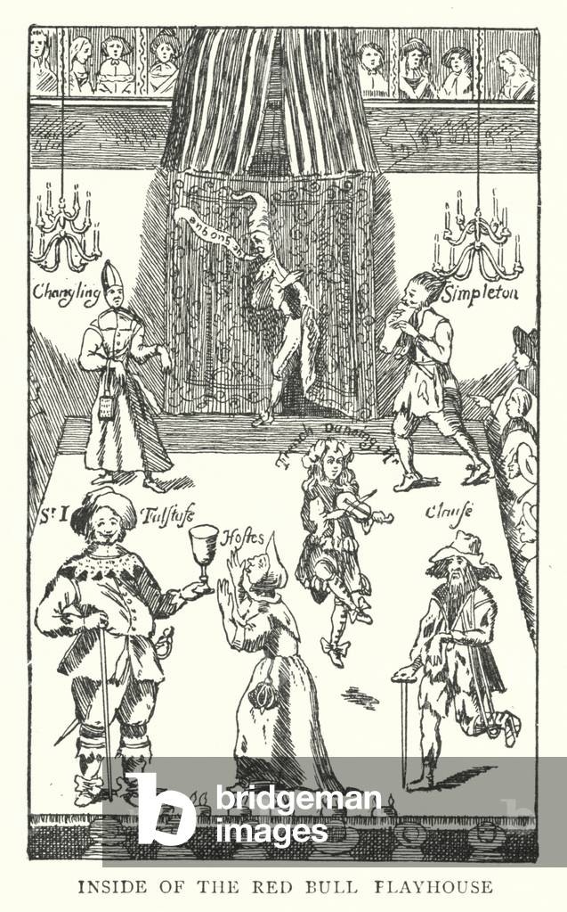 Inside of the Red Bull Playhouse (engraving)