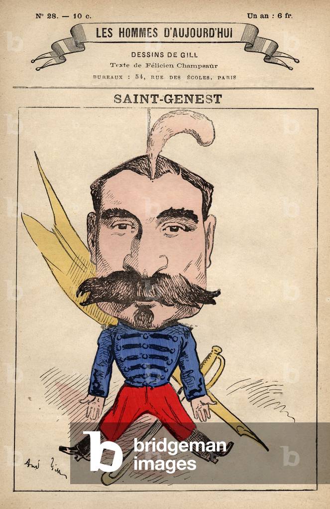 Bild von Gravur "Titelseite der französischen Zeitung "Les Hommes d'Aujourd'hui" n°28: Emmanuel-Arthur Buchero