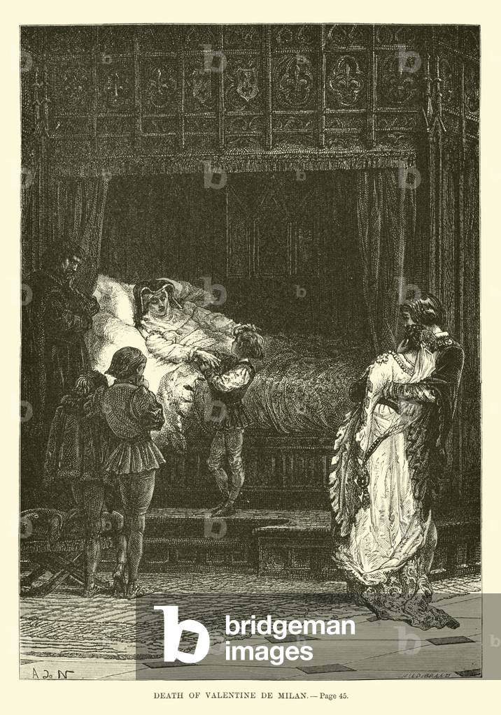 Tod von Valentine de Milan (Gravur)