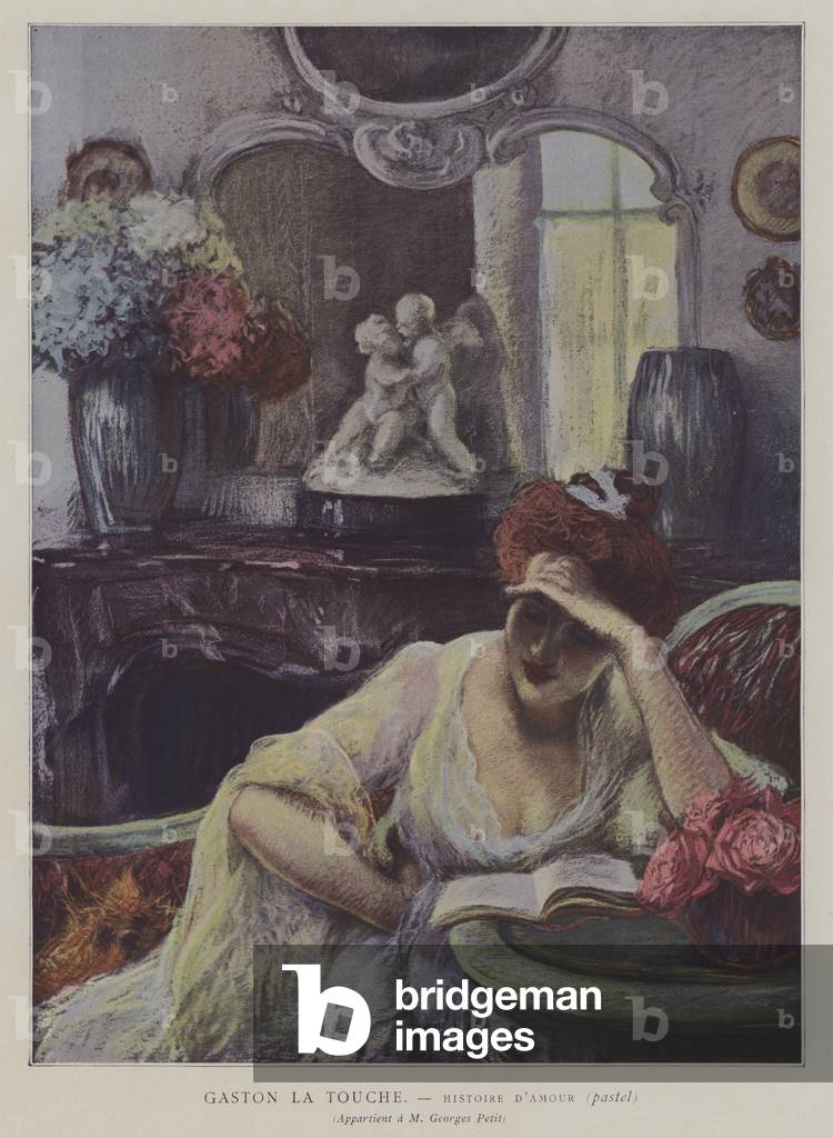 "Histoire d'Amour (Love Story) (color lito)" di Gaston de La Touche