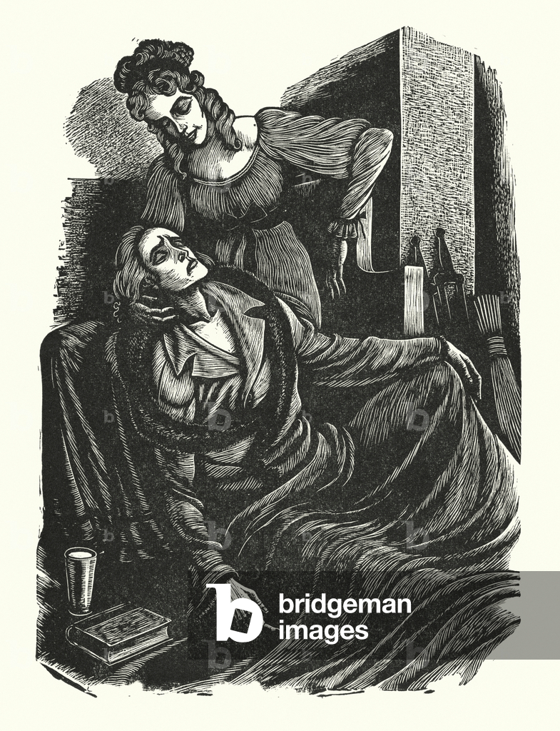 Illustration für Wuthering Heights von Emily Bronte (Kupferstich)