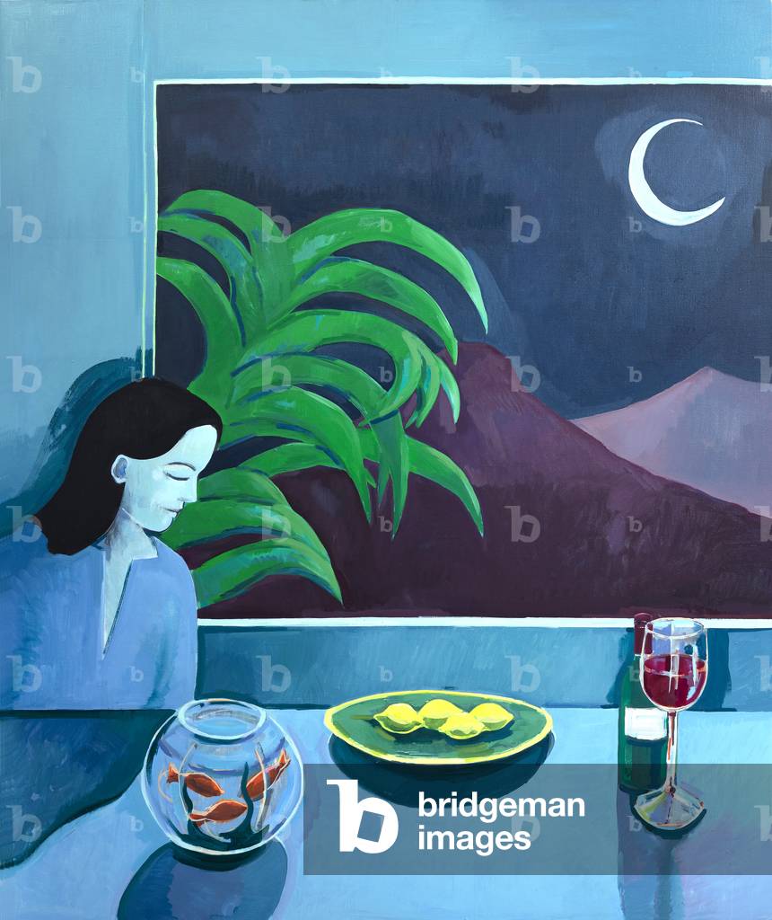 Immagine di Dipinto "Moon Girl" di Nancy Cadogan