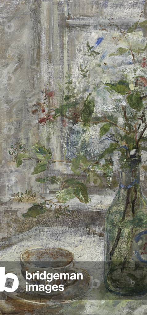 Teetasse und Deutzia in Flasche, 2011 (Öl und Tempera auf Platte)