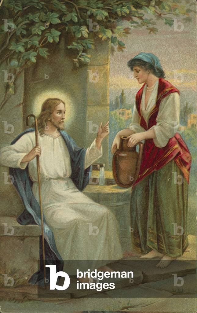 Api Samaria Image of Jesus Christ and the Woman of Samaria (chromolitho) by English ...