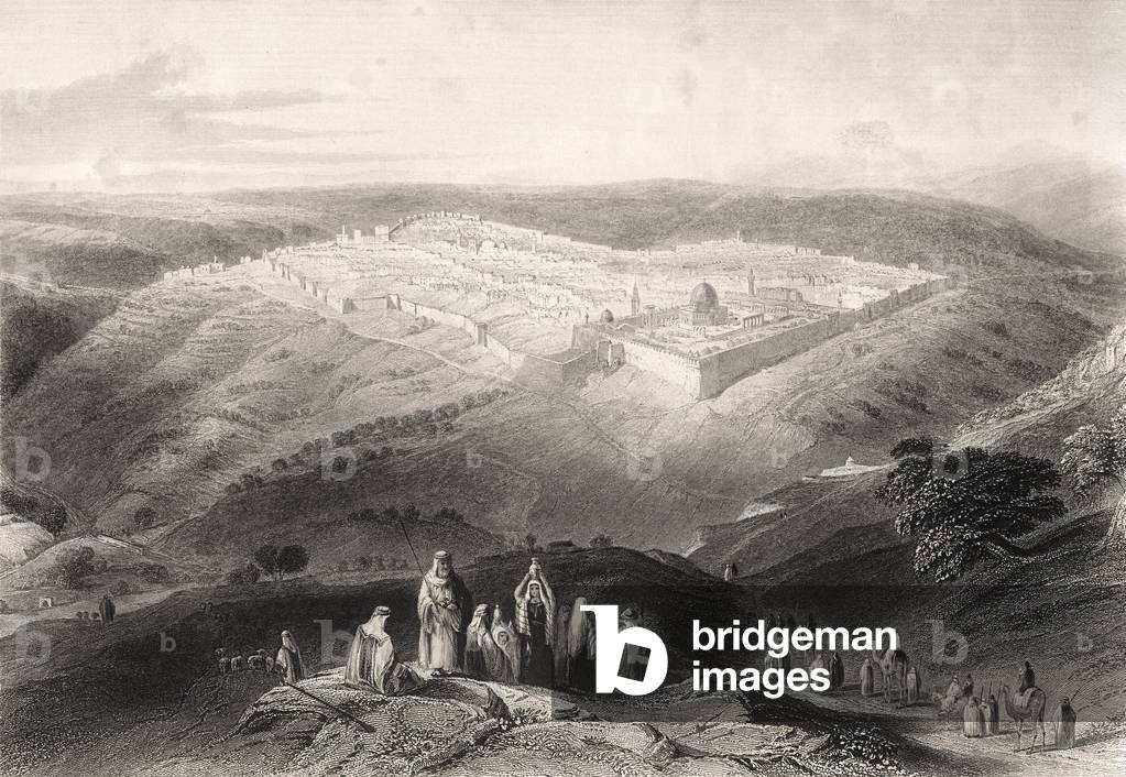 Image of Engraving depicting Jerusalem 1701, b/w