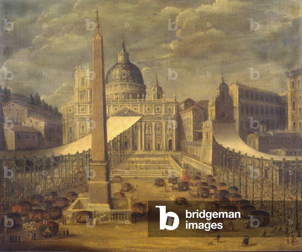 Bild von Gemälde "Corpus Christi Prozession auf der Piazza San Pietro (Öl auf Leinwand)" von Italian School