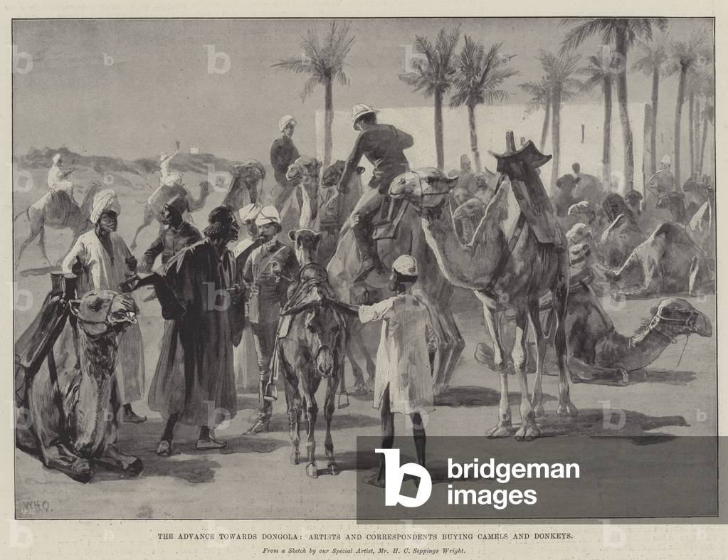"Der Fortschritt in Richtung Dongola" 1896 von William Heysham Overend, b/w