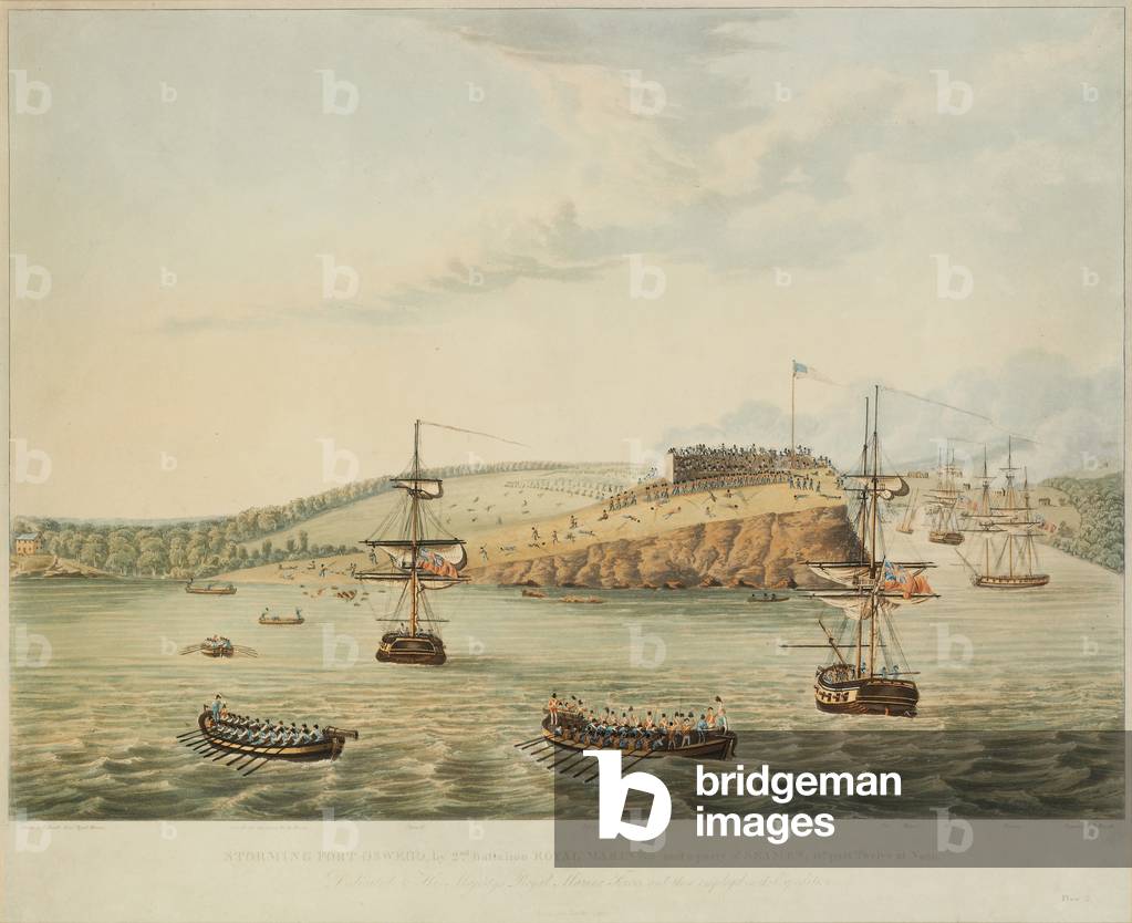 "Attacco a Fort Oswego" 1815 di Lieutenant J. Hewitt