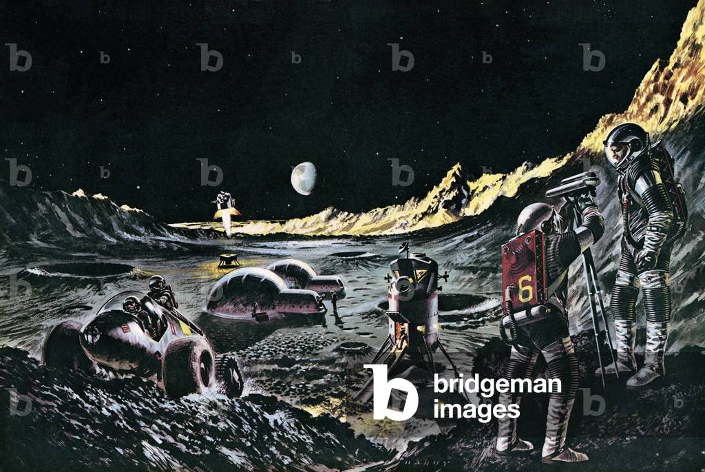 Bild von Druck "Der Mann auf dem Mond" von Wilf Hardy