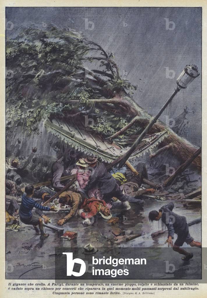 "Il gigante che crolla (colour litho)" di Achille Beltrame