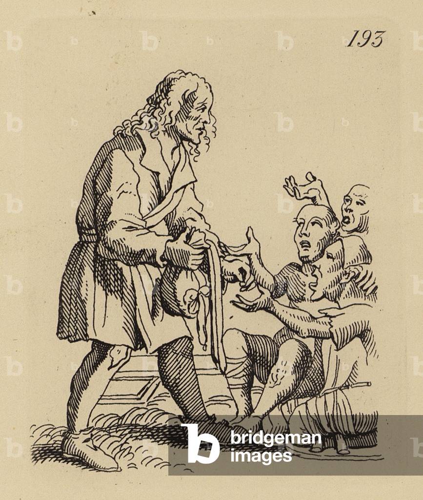 Illustrazione di Holbein per Erasmus In Praise of Folly (incisione)