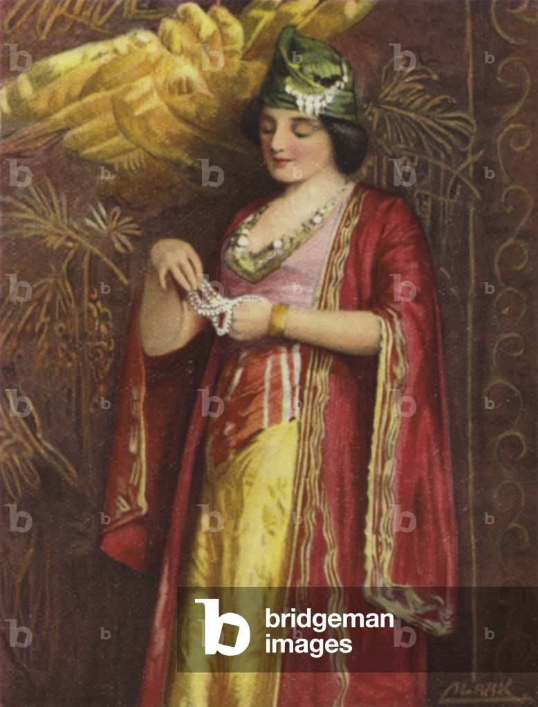 Kaufmannsfrau Damaskus (Farbe litho)