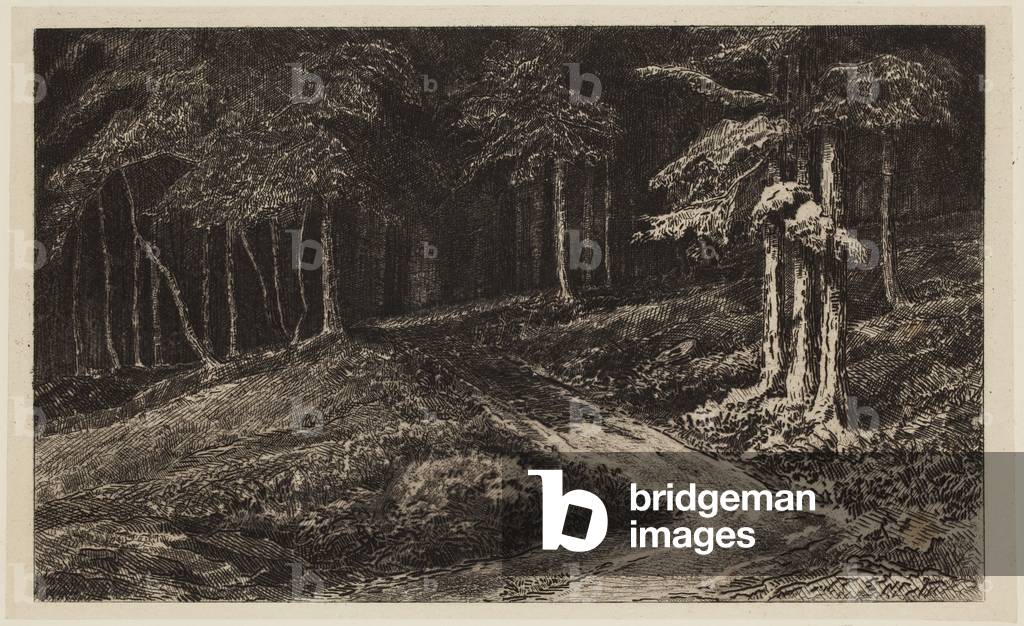 Entrance of the Forest, Vicinity of Kelheim, Bavaria, c.1872 (etching printed in black ink on chine collé)