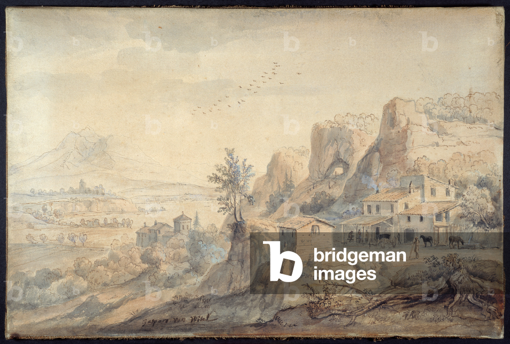 Immagine di Disegno "Paesaggio montuoso" di Gaspar van Wittel