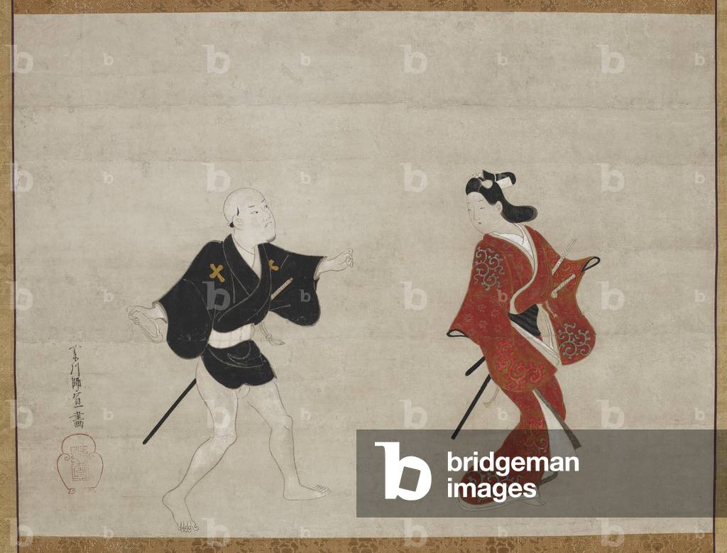 Immagine di Disegno "Nikuhitsu ukiyo-e: giovane samurai e un servitore come mitato di Huanshigong e Zhang Lian