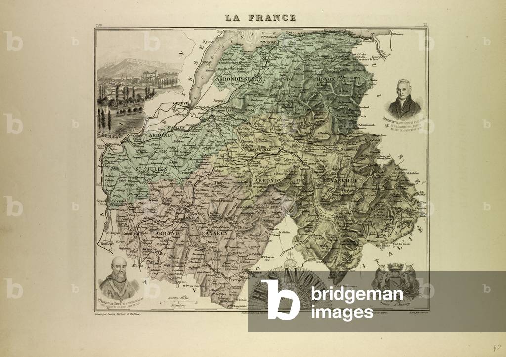 Bild von Druck "Karte von Haute Savoie 1896 Frankreich"