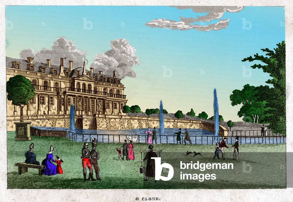 Das Schloss und der Park der Heiligen Wolke, 1837 (Gravur)