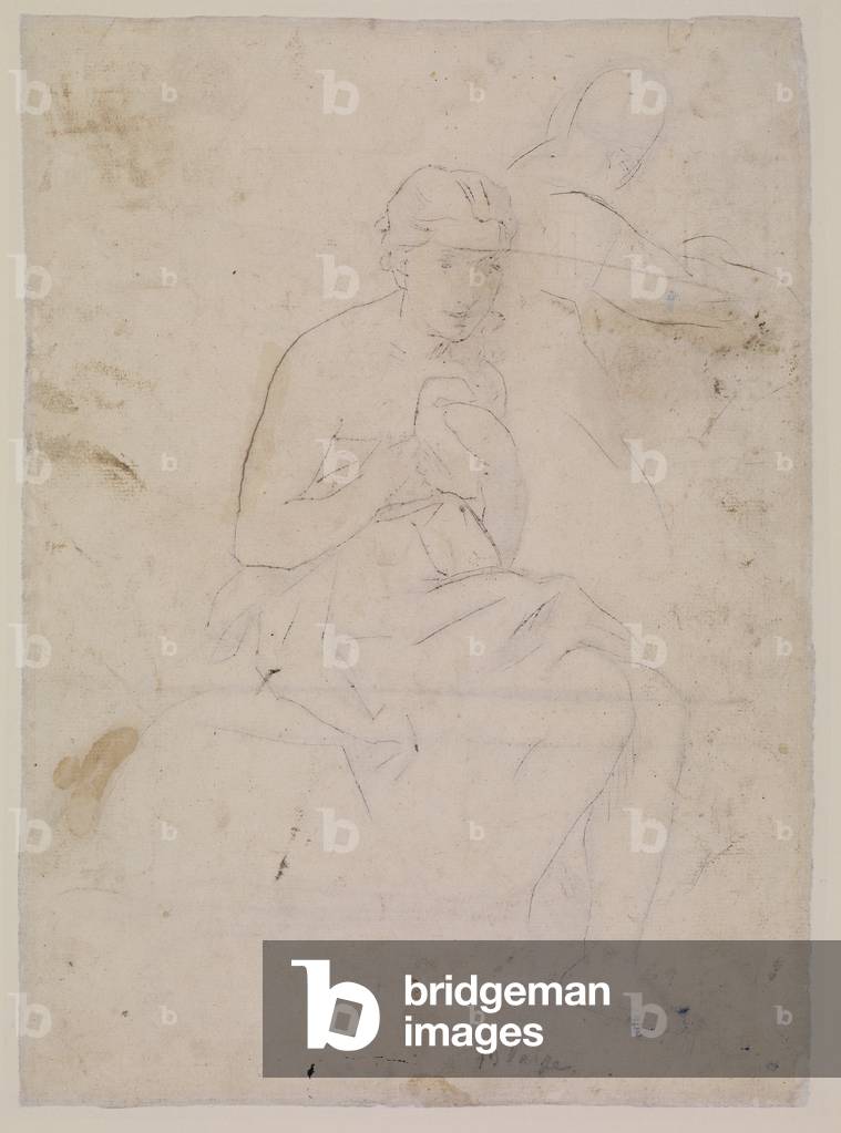 La Toilette, 1860 (gesso su carta) (recto di 5838671)