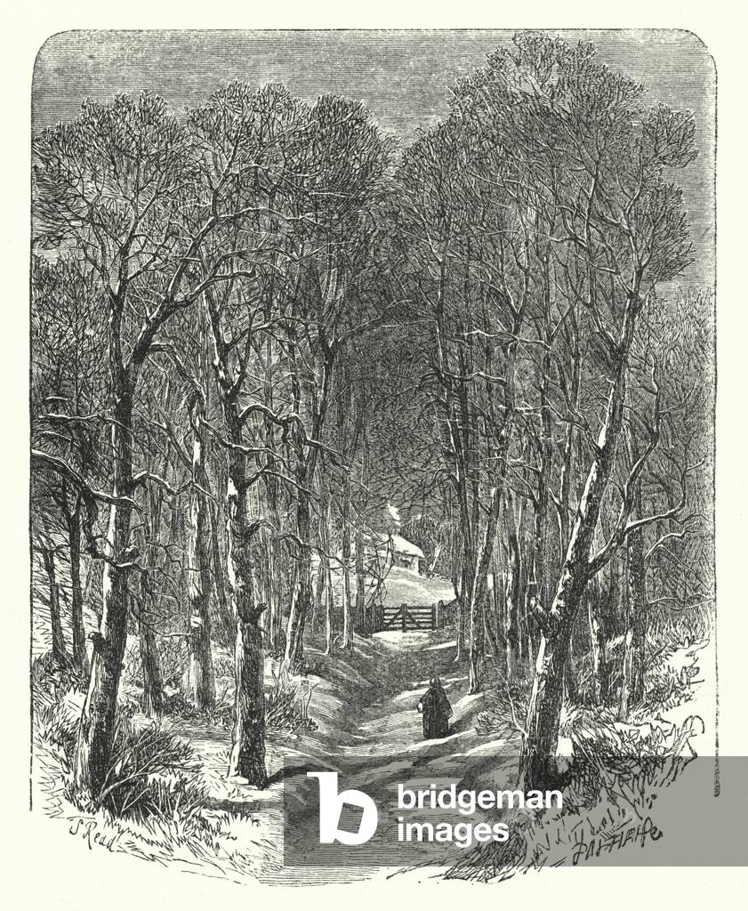 Hütte im Holz (Gravur)