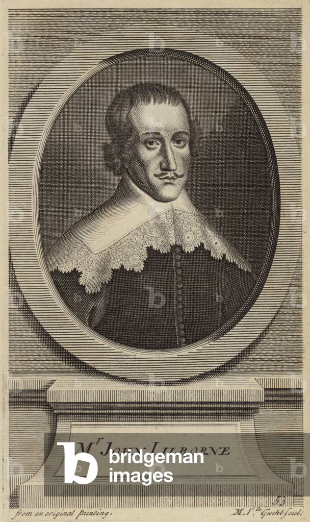 John Lilburne (gravure) par English School, b/w