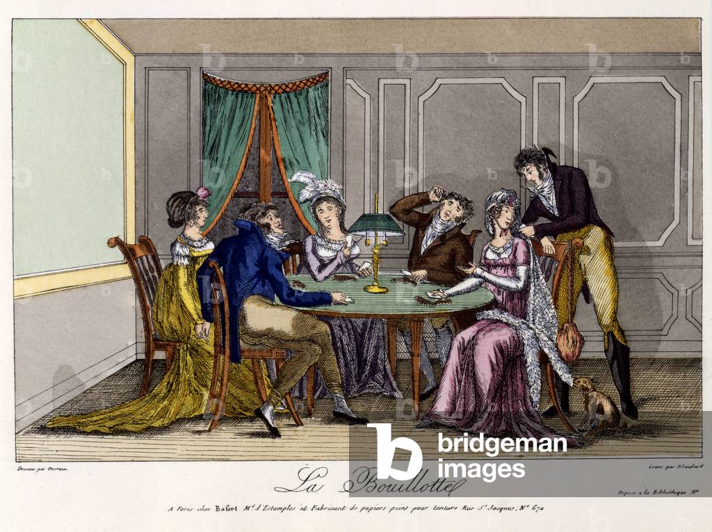 Immagine di Incisione "La Bouillotte" 1810 di French School