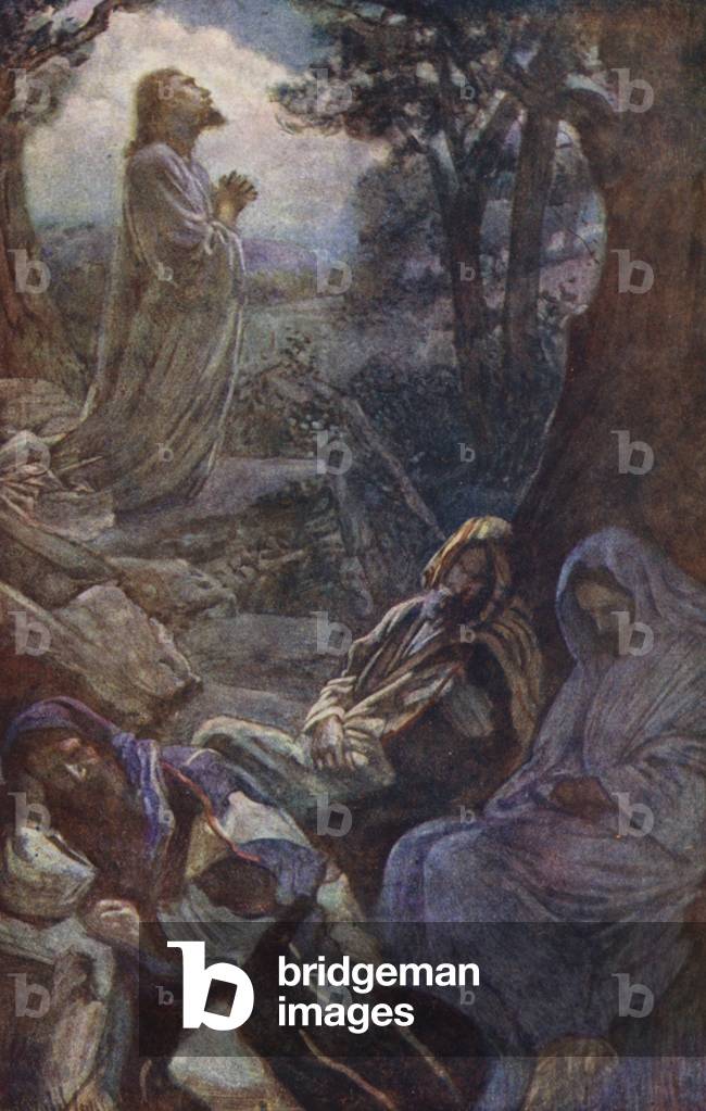 Image de Estampe représentant Nouveau Testament : Gethsémani (lithographie en couleur) par Harold Copping